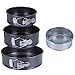 LCYGOME 3Pcs Springform Set Backformen Rund 12/18/20cm Kuchenform Antihaftbeschichtung Backform Abnehmbarer Flachboden Tortenform mit Edelstahl Mehlsieb für Tortenboden Käsekuchen