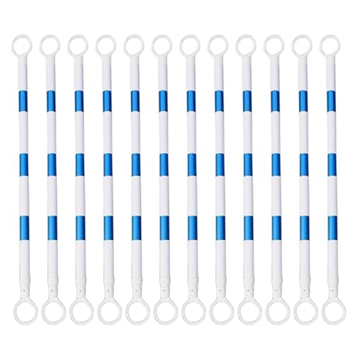 ERRULAN 12 Pcs Expandable Traffic Cone Bar with Reflective Film, Retractable Traffic Barricade for Parking Lots, Safety Cones Accessory for Create a Barricaded Area