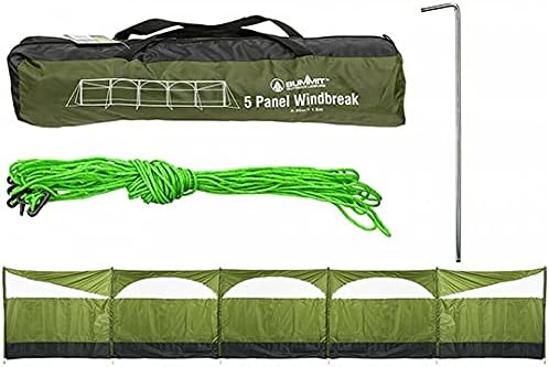 Summit International Beach Camping Windbreak 5 Panel Forest Green