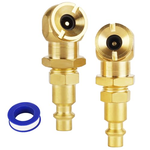 Ball Foot Air Chuck Set Heavy Duty Brass 1/4 FNPT Closed Flow Tire Chuck Inflator Nozzle w/Air Chuck Quick Connect Tire Air Nozzle for Tire Inflator Gauge Tire Hose Tool Air Compressor Attachments