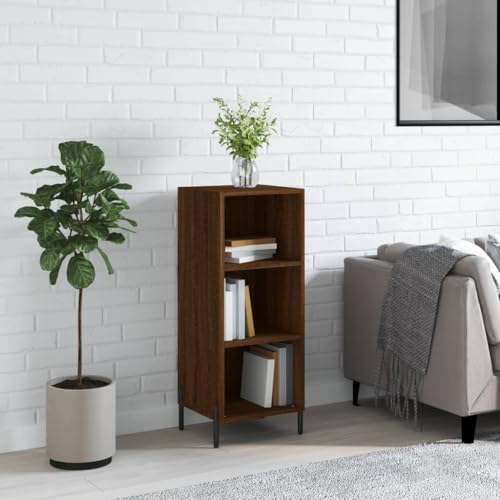 Frdhee Armario auxiliar de bar de café, aparador, aspecto de roble marrón, 34,5 x 32,5 x 90 cm, material de madera, para comedor, cocina, embalaje compacto y fácil montaje
