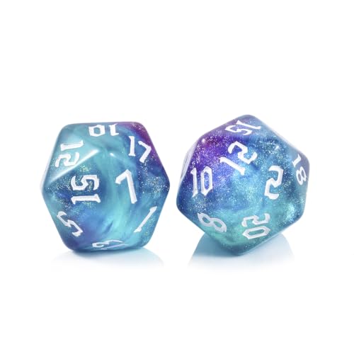 Yourandoll 10 STÜCKE Polyedrische Würfel Doppel-Farben 20mm D20 Würfel Dice Spielwürfel for DND RPG Tischspiele (Grün Lila)