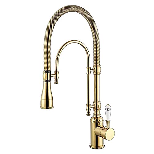 Robinet de cuisine extractible en or pour simplifier la vaisselle - 7