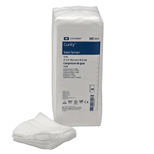 Kendall Curity Gauze Sponges, Non-Sterile, 4"x 4" 12 ply, 200 per Bag miniatura 1