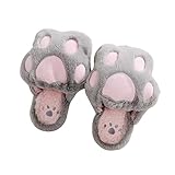 Zapatillas casa de felpa algodón suaves diseño de animales garras de oso patas gato divertida animados lindo zapatillas invierno regalos para mujeres.