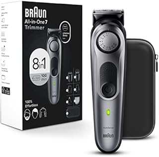 Braun All-in-One Style Kit Series 7 7410, 8-in-1 Trimmer for Men with Beard Trimmer, Body Trimmer for Manscaping, Hair Clippers & More, Braun’s Sharpest Blade, 40 Length Settings, Waterproof