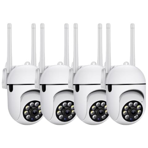 EVERSECU 1080P Outdoor WiFi PTZ Security Camera, 2.4G&5GWiFi, Auto Tracking, 2 Way Audio, Spot Night Vision, SD Card & Cloud Storage, Indoor/Outdoor CCTV Camera for Baby/Elderly (4pcs) Cover