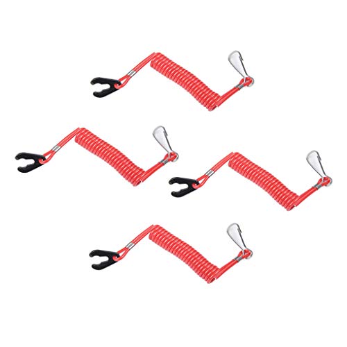 Uzinb 4PCS Remplacement pour Yamaha Moteur Bateau Moteur Hors-Bord Kills Bouton d'arrêt Motonautisme sécurité Longe Longe Cordon commutateur