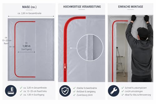 Porte anti-poussière XXL pour éviter la poussière pendant les travaux de rénovation