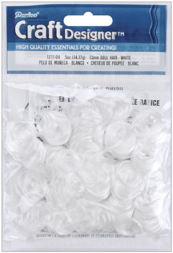 Darice 1211-04 White Doll Hair 1/2 oz White Doll Hair
