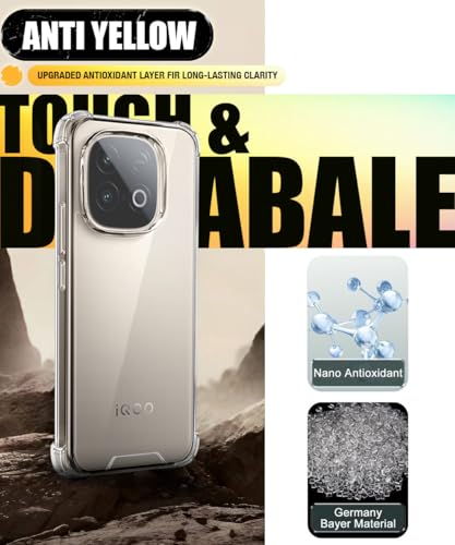 Image of WOW IMAGINE Ultra-Hybrid Crystal Clear Back Case for iQOO Neo 10 5G | Shockproof Design | Camera Protection Bump | Hard Mobile Back Cover with Cushioned Edges - Transparent