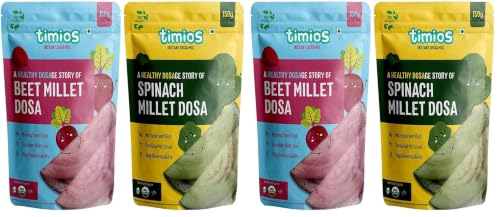 Image of Timios Organic Beetroot Millet and Spinach Millet Dosa Mix, Natural and Healthy Food, (Combo Pack) (Pack of 2)