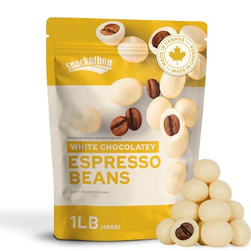 Snackathon White Chocolatey Covered Espresso Beans Bulk, 1