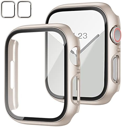 JZK Case with Screen Protector for Apple Watch Series 6/5/SE 40mm,Starlight