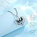 Vito 925 Sterling Silver Phoenix Necklace for Women, Vintage Heart Austrian Crystal Pheonix Firebird Pendant Jewelry Mother's Day Gifts for Wife Daughter Mom, 22