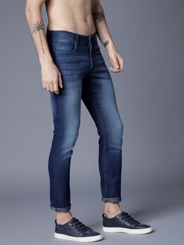 Image of Highlander Mens Tapered Fit Denim Jeans for Man| Regular Length|Mid-Rise|Stretchable Fabric for Comfort fit| Jeans for Man | Men Jeans