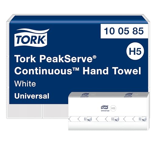 Tork PeakServe Endlos-Papierhandtücher Weiß H5, Universal-Qualität, komprimiert, 12 × 410 Tücher, 100585, Mittel