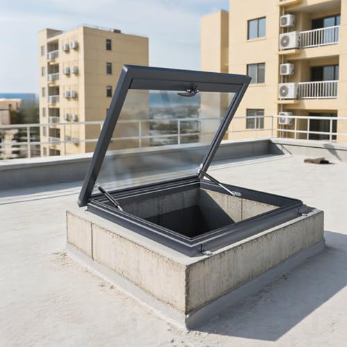 Diseño resistente a la intemperie en ventana de techo de aluminio 85x85 2
