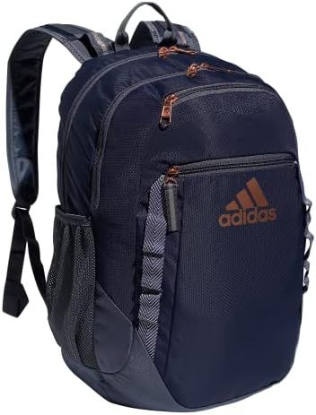 adidas Excel 6 Backpack, Shadow Navy/Onix Grey/Rose Gold, One Size