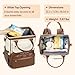 BabbleRoo Leather Diaper Bag Backpack, Multifunction Large Bags with Changing Pad & Stroller Straps & Pacifier Case, Unisex Stylish Travel Back Pack Nappy Changing Bag for Moms Dads (Coffee Cream)