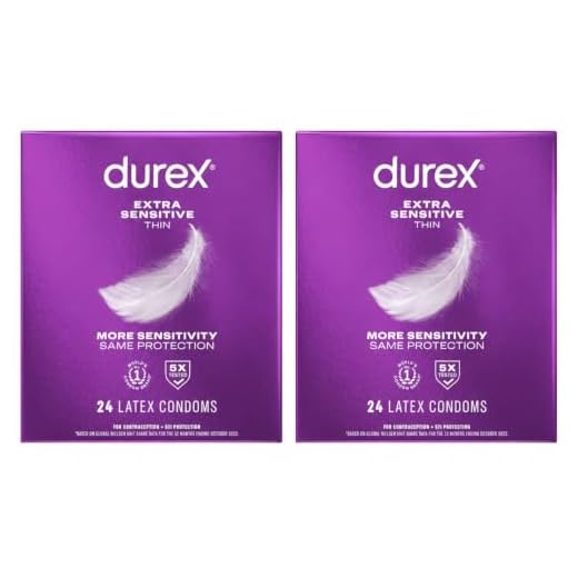 Condoms, Durex Extra Sensitive & Extra Lubricated Condoms, Ultra Fine, Natural Latex Condoms, FSA & HSA Eligible (Packaging May Vary) , 24 Count (Pack of 2)