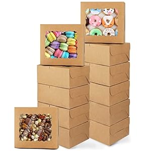 Tomedeks 12 x Boite pour Gateau en Carton,boite de gateau,boite cupcakes Boite Cupcakes Boite Gateau Boite A Cupcake Boite Transport Gateau Boîtes De Transport Pour Gâteaux En Carton Boite Cupcake