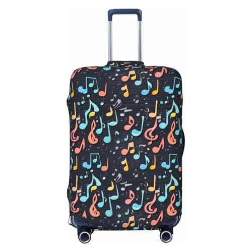Stylish Musical Note Pattern Print Fashionable Suitcase Cover Personalized Luggage Protector for Travel and Business