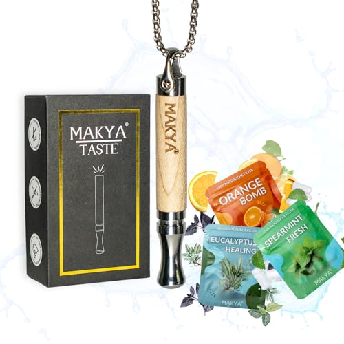 Original Makya Taste Ahorn Starter-Set I Atemkette Rauchentwöhnung mit Geschmack & Widerstand I Rauchstopp Helfer zum Einatmen I Nichtraucher Hilfsmittel I Zigarettenersatz für Endlich Nichtraucher