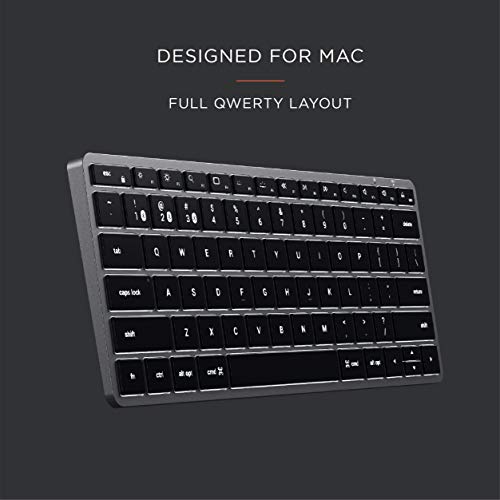 SATECHI Slim X1 Kabellose Bluetooth Tastatur mit Hintergrundbeleuchtung – Beleuchtete Tasten & Multi-Device Sync – Für M2/ M1 MacBook Pro/Air, M2/ M1 iPad Pro/Air (US-englisches Layout) – Bild 4