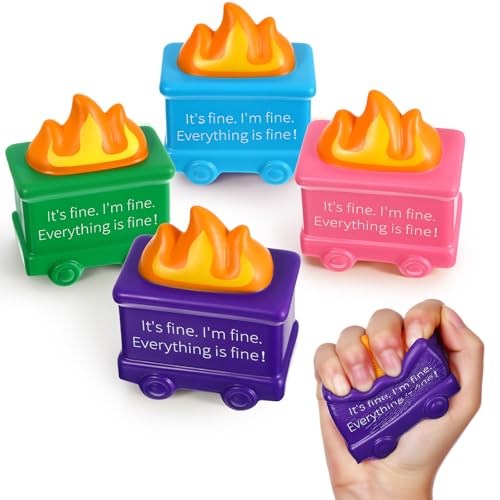 Shappy 4 Pcs Dumpster Stress Relief Balls Dumpster Anxiety Relief Gift PU Stress Balls for Adults Therapy Fidget Appreciation Gifts for Office Coworker(Classic Colors,Simple Style)
