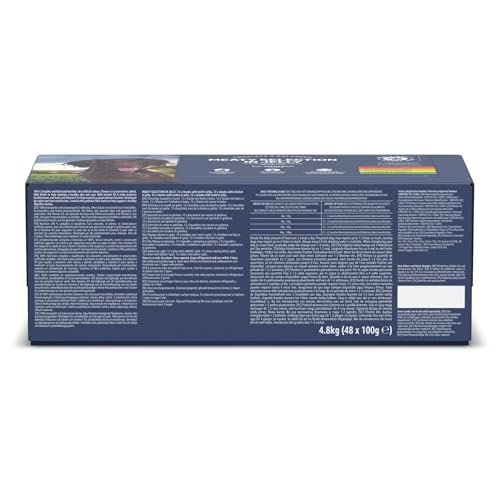 by Amazon Alleinfuttermittel für ausgewachsene Hunde, Fleischauswahl in Gelee, 4.8kg (48 Packungen mit 100g)