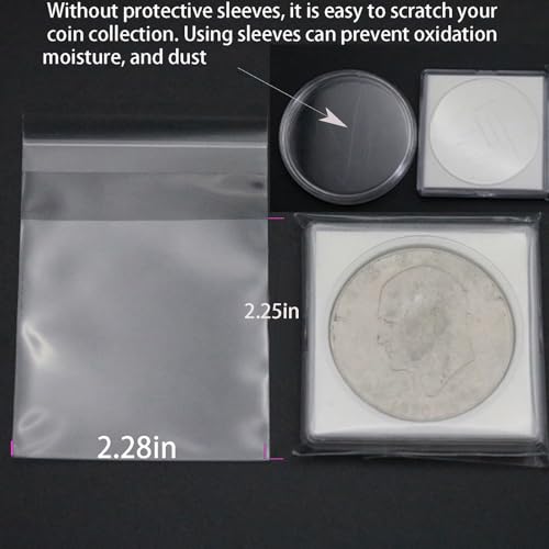 Coin Protect Sleeves and Coin Measuring Card Collection Supplies,3 Options, not Included Cardboard Coin Holders,Plastic Coin Capsules, Coin Storage Protectors Boxes (500)