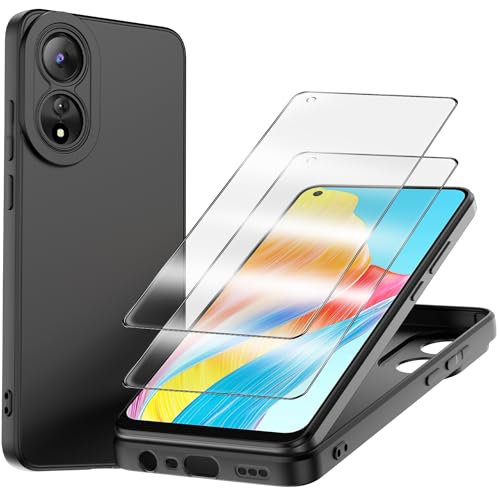 Funda De Silicona Para OPPO A78 (4G) - Carcasa TPU Negra, Protección Ligera Con Bordes Elevados Para Pantalla Y Cámara