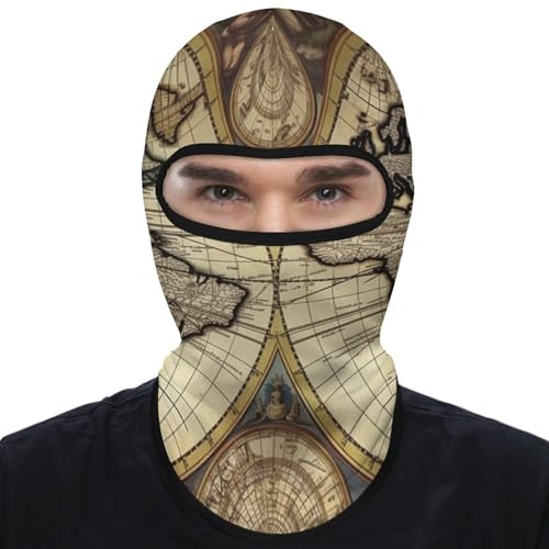Balaclava para Hombres Máscara de Esquí Mapa Antiguo Mundo Globo Máscara Facial Invierno para Ciclismo miniatura 7
