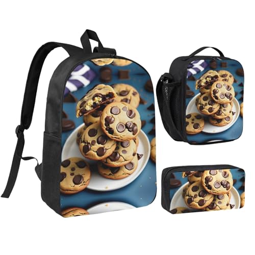Sac à dos 43 cm anti-encombrement avec boîte à déjeuner et trousse assortie pour ranger