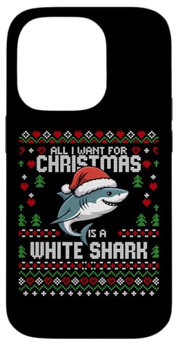 All I Want for Christmas is a White Shark Ugly Xmas �Z�[�^�[ �X�}�z�P�[�X iPhone 14 Pro �p