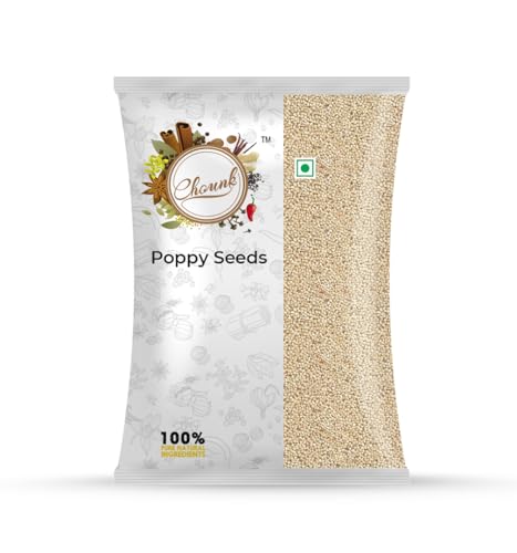 Image of CHOUNK NATURAL WHITE POPPY SEEDS - 200 g (100 grams x 2 Packets) | No Coating | No Wash | Khus Khus | Khas Khas | Posta Dana | Khaskhas