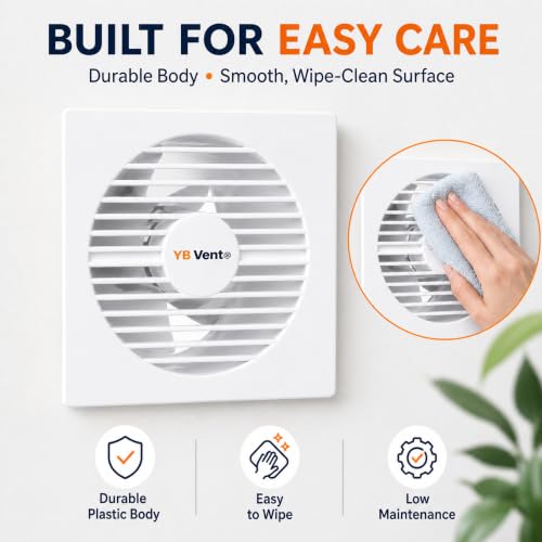 Image of 6 Inch White Exhaust Fan for Bathroom, Kitchen & Office | 150mm Adjust Fan