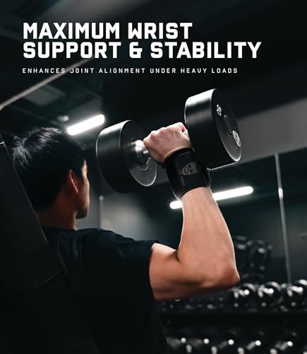 Image of Gymreapers Weightlifting Wrist Wraps (IPF Approved) Professional Quality Wrist Support with Heavy Duty Thumb Loop - Best Wrap for Powerlifting Competition, Strength Training, Bodybuilding