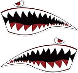 United by Color P40 Warhawk Shark Tiger 6 Inches (2Pk) - Strong Adhesive Motorcycle Helmet Stickers - No Fade, Used for Car, Laptop, Truck, Water Bottle, ATV