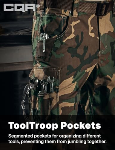 Image of CQR Men's Quick Dry Work Pants, Water Resistant Outdoor Tactical Pants, Lightweight Stretch Cargo Hiking Pants