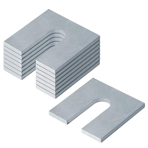 Image of 8 Pack 3 inch x 3 inch Steel Metal Horseshoe Shim Washers for 3 /4 inch Bolts, 1 /8 inch Thick