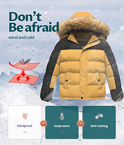Image of CREATMO US Boy's Water Resistant Winter Coats Warm Fleece Lined Outwear Windbreaker Ski Jacket