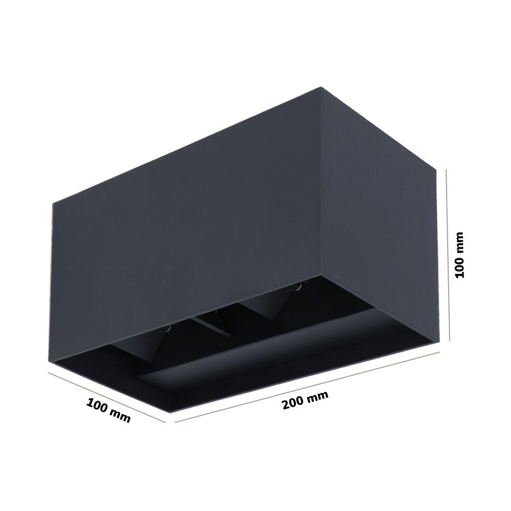 HOFTRONIC - Kansas Doppel LED Wandleuchte innen/außen - 12W 1200lm Cube/Eckig - 3000K LED Außenleuchte mit einstellbare Abstrahlwinkel - Wandbeleuchtung IP65 Wasserdicht