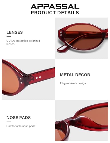 Retro Oval Polarized Sunglasses for Women Chic Cat Eye Trendy 90s Shades UV400 Protection AP3743