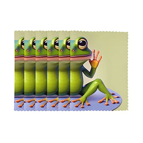 Sets de table grenouille yoga 30x45cm résistant chaleur - 3