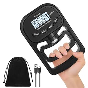 Ryaco Grip Strength Tester, 396lbs/180kg Rechargeable Digital Hand Dynamometer Grip Strength Trainer Electronic Hand Grip Strengthener Exerciser Meter with LCD Display for Sport Home School Use