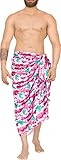LA LEELA Men's Swimsuit Sarong Lungi Swimwear Scarf Coverups One Size Pink_I549