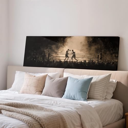 Toile boxe vintage grand format panoramique 45x135cm pour decoration murale