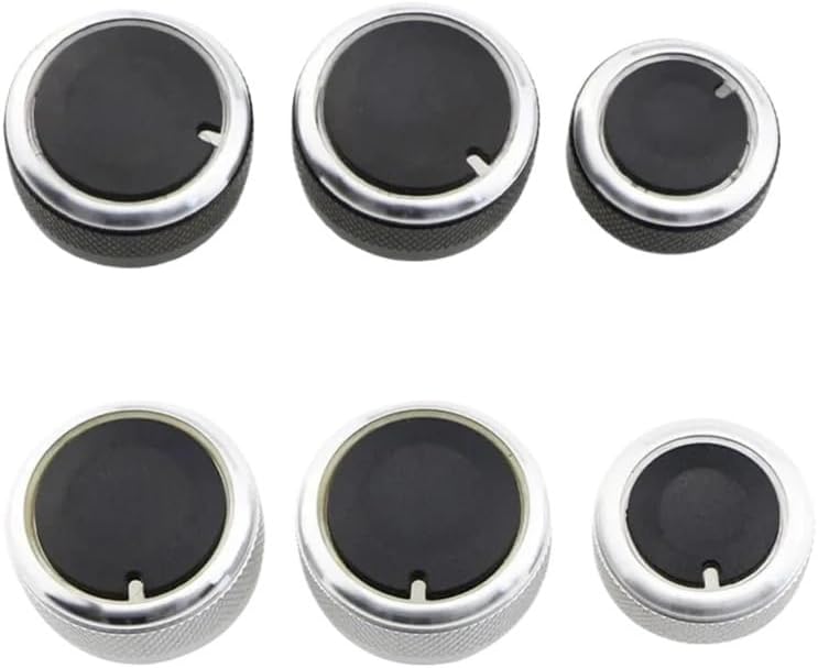 Car AC Knob Air Conditioning Heat Control Switch Button Knobs Accessories For Golf 5 Passta B6 B7(Silver)